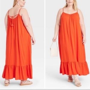 Like new!! Worn once!! Ava & Viv Orange Maxi Dress
